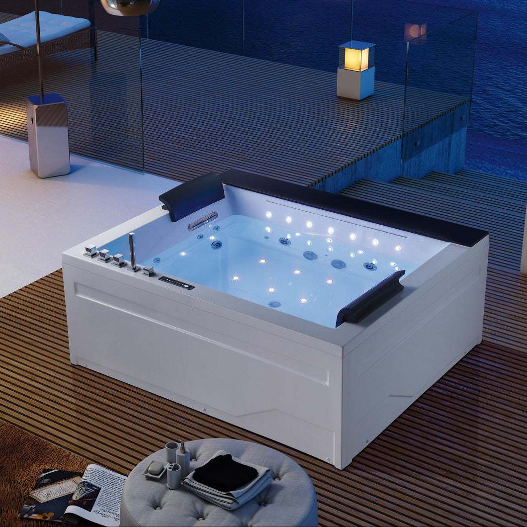 WB-5021 Smart LED Whirlpool Bathtub 2Person Spa Massage Digital Control for Home